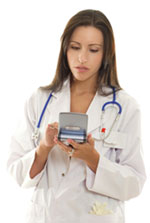 Medical professional using PDA